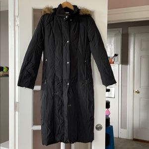 Ankle Length Fur Hooded Puffer Coat